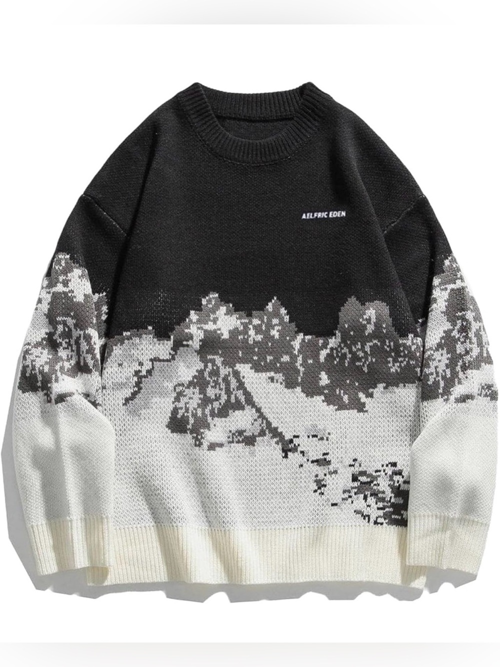 Alfric Eden Snow Mountain Crewneck Sweater Size Small